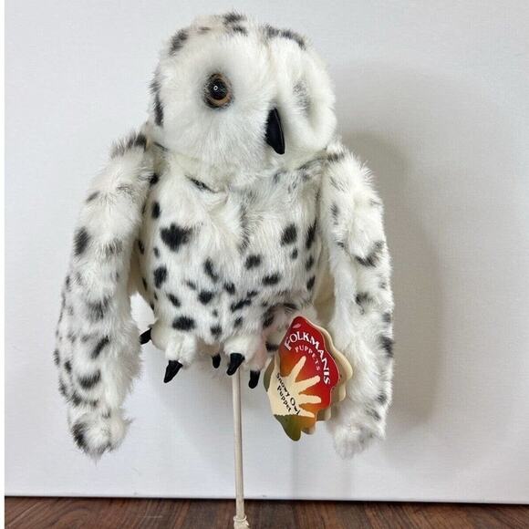Folkmanis Snowy Owl Puppet Plush Toy Realistic Hand Puppet - Picture 1 of 8